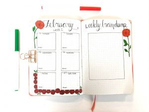 Bullet Journal Monthly Layout: Rose Theme - Andrea Peacock