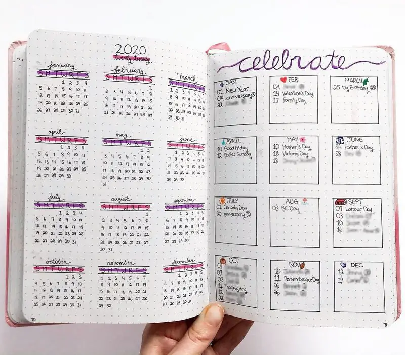 Bullet Journal Setup for Beginners Year-at-a-Glance