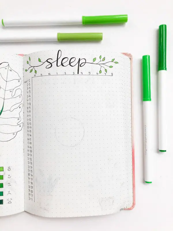 March bullet journal sleep tracker