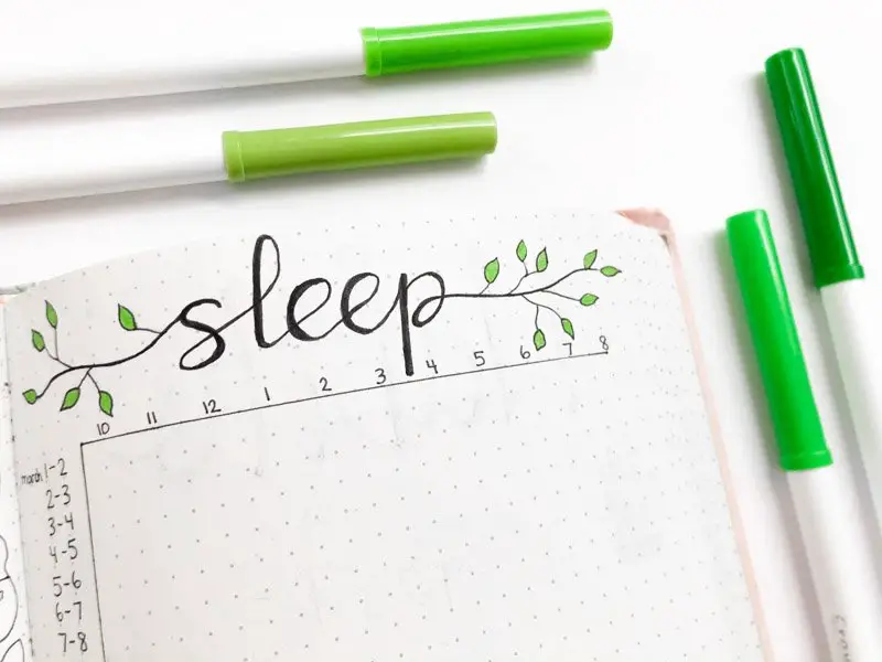 March bullet journal sleep tracker