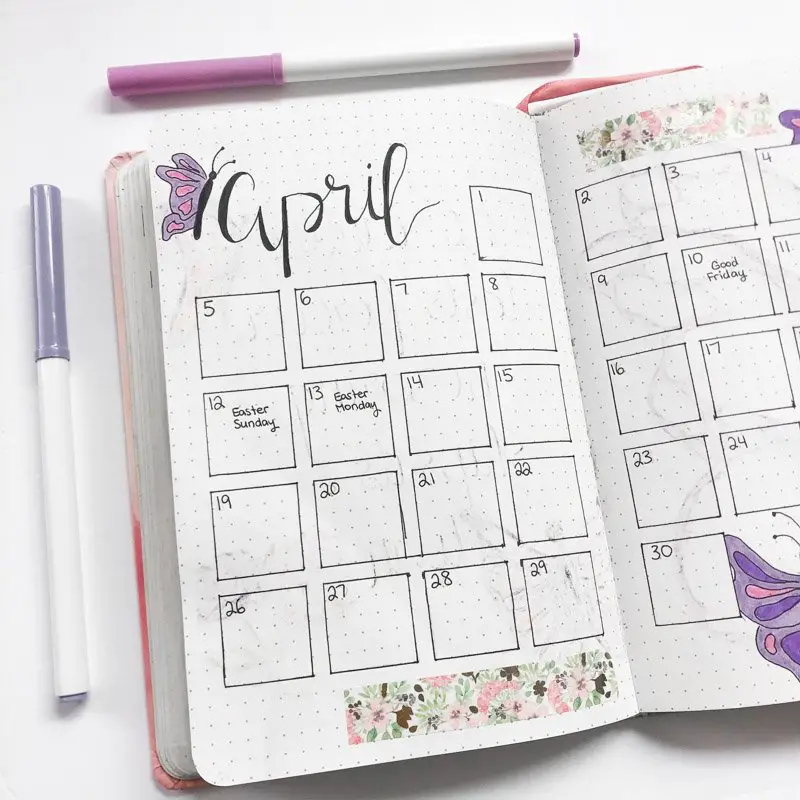 April Bullet Journal Setup: Butterfly Theme Andrea Peacock