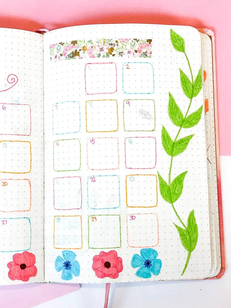 May bullet journal monthly calendar