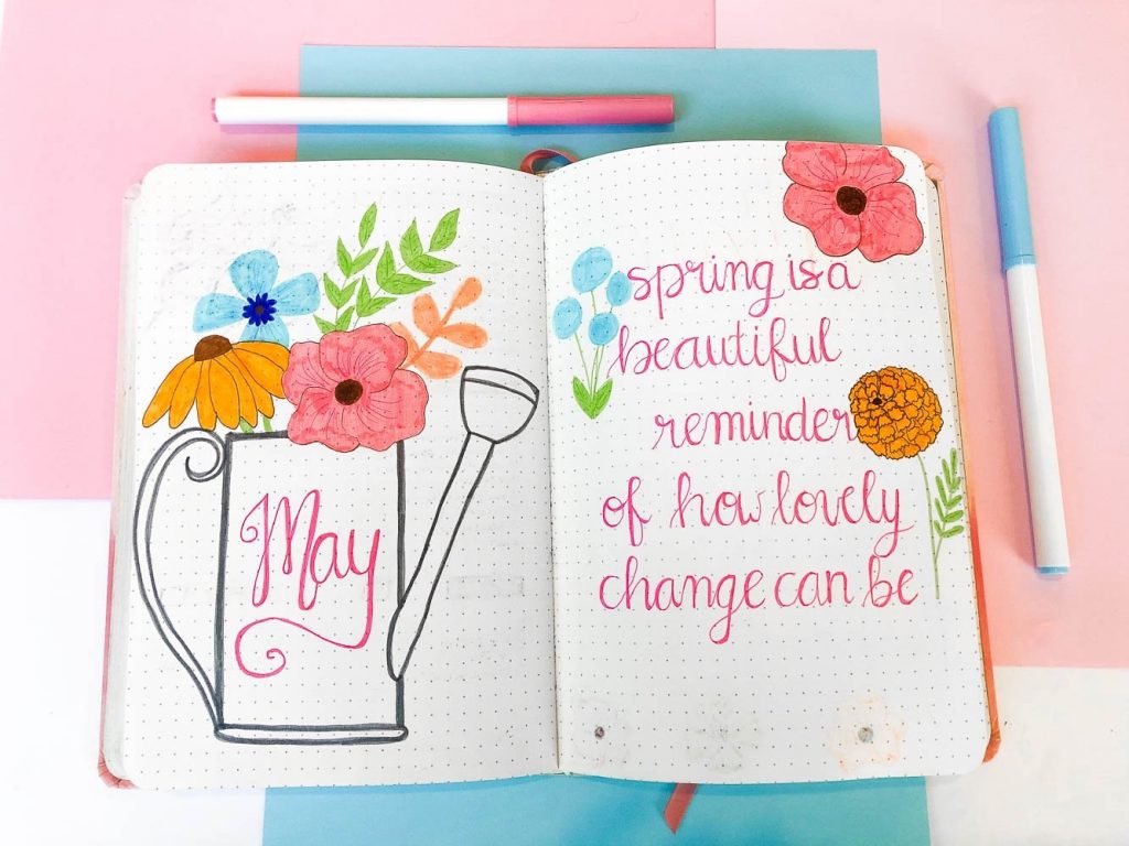 May Bullet Journal Setup: Wildflower Theme - Andrea Peacock
