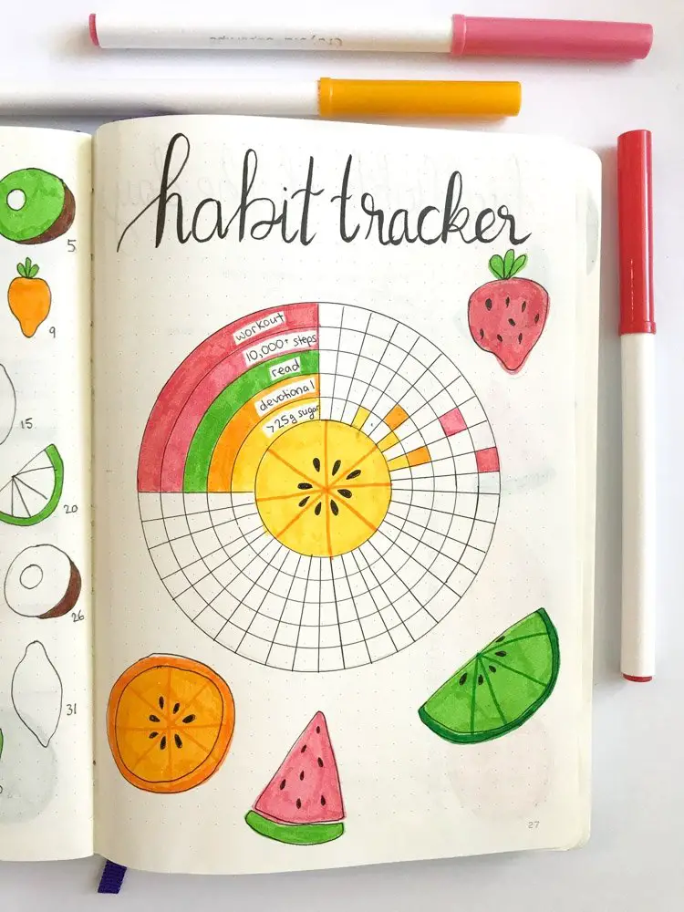 bullet journal monthly habit tracker