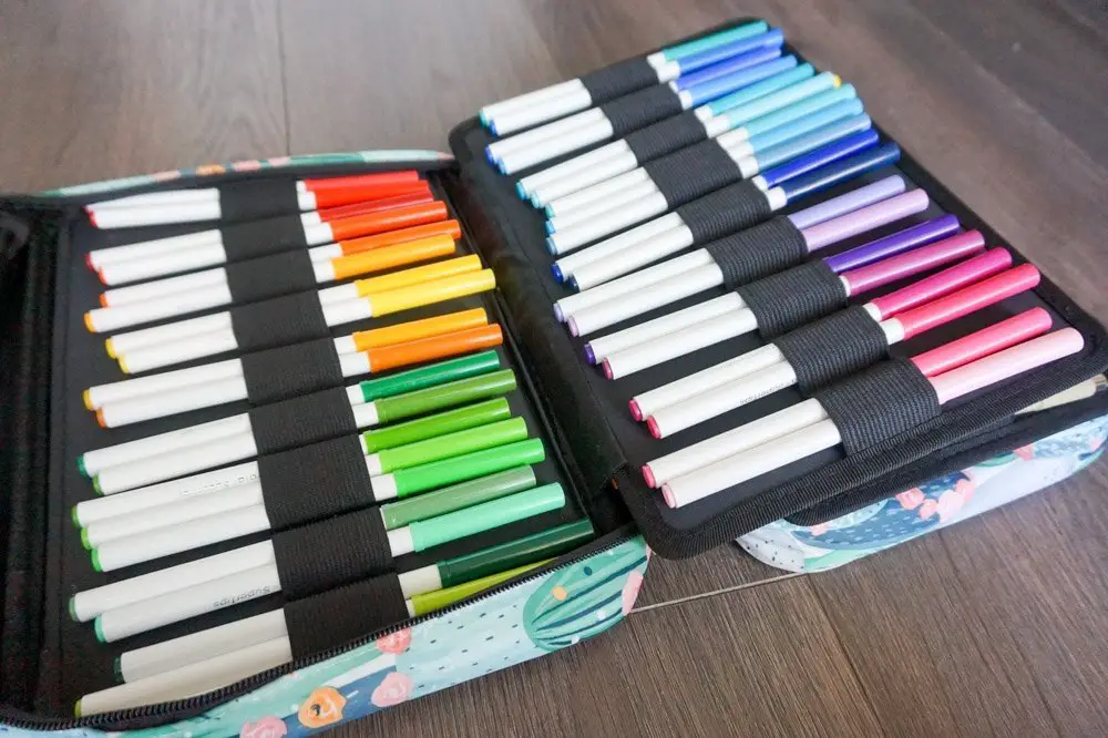 Crayola Supertip markers inside a pencil case