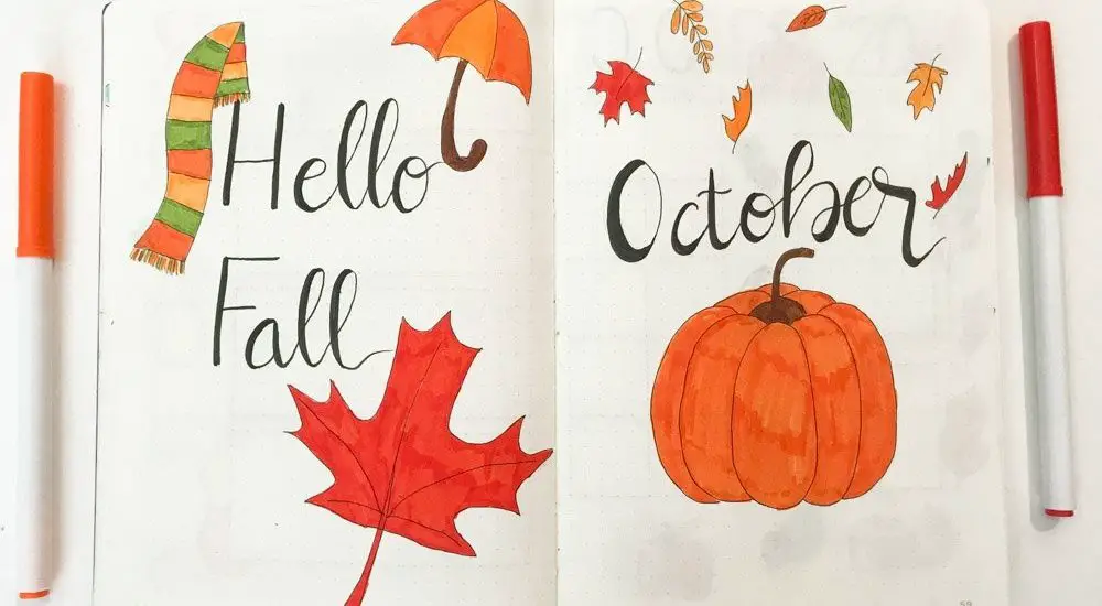 October bullet journal spread
