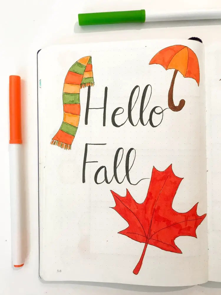hello fall bullet journal