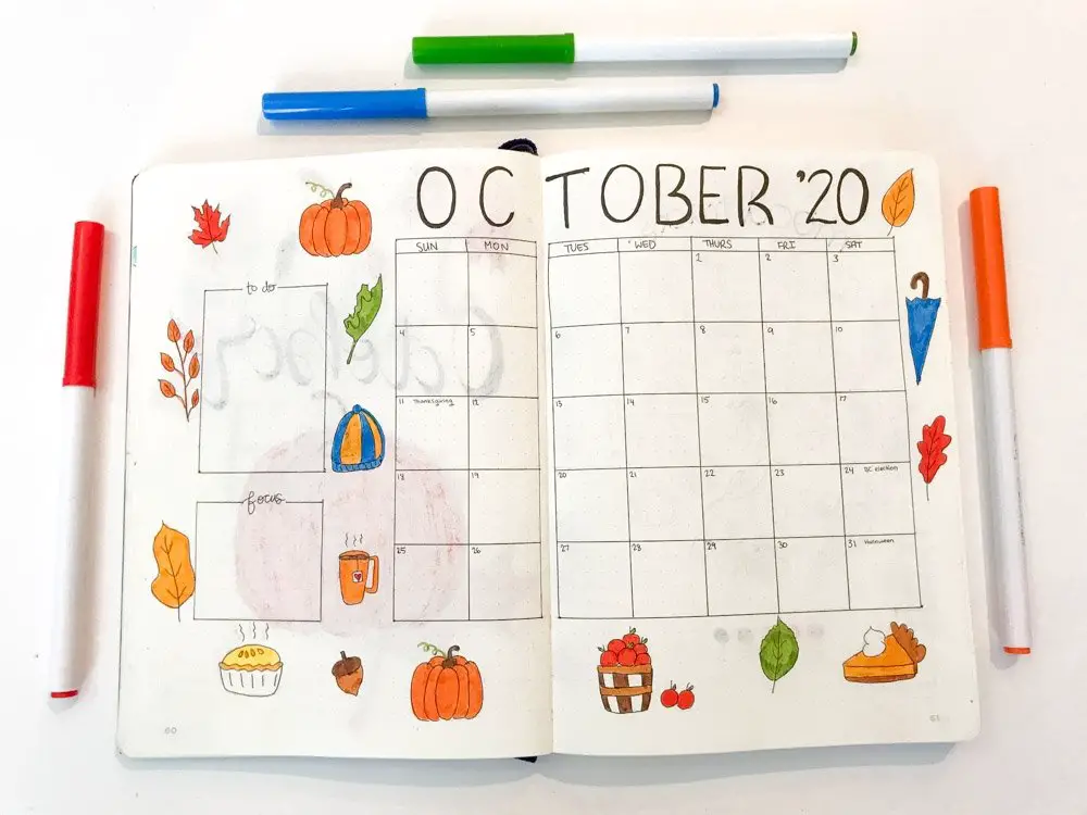 October Bullet Journal Setup Fall Theme Andrea Peacock