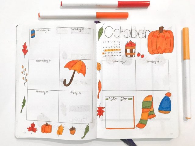 October Bullet Journal Setup: Fall Theme - Andrea Peacock