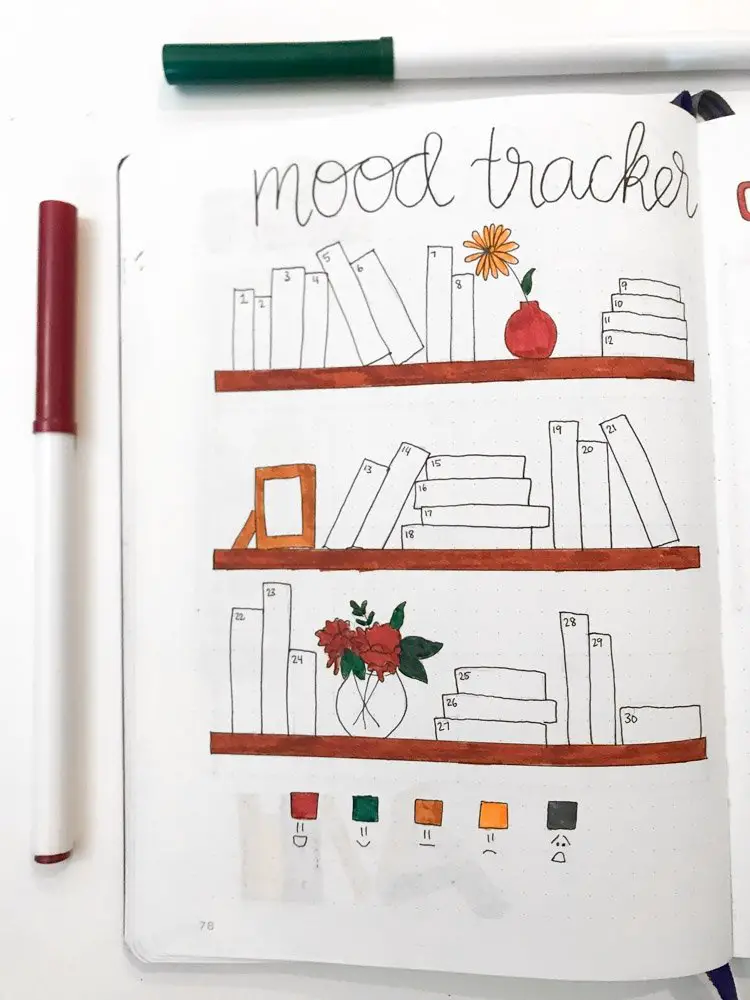 november bullet journal mood tracker