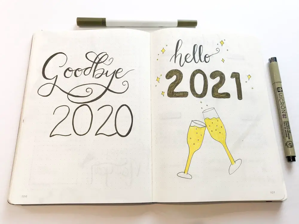 2021 bullet journal cover page