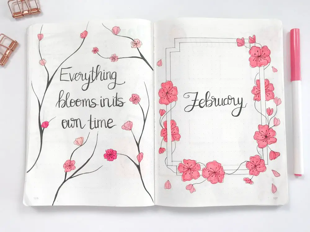 February 2021 bullet journal setup