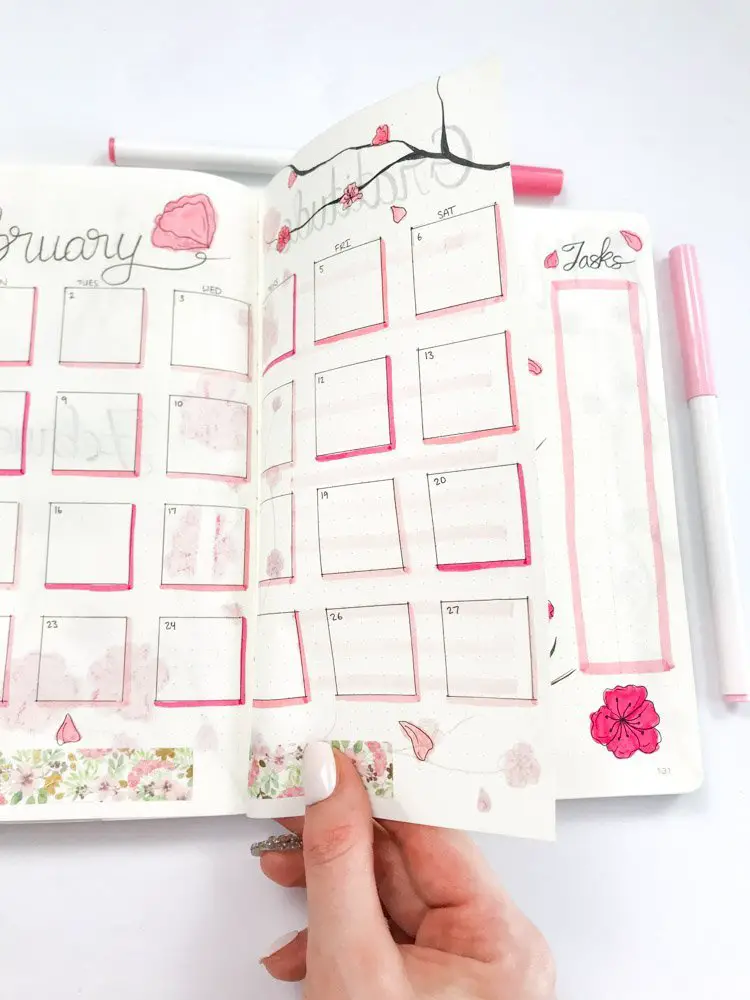 february 2021 bullet journal calendar