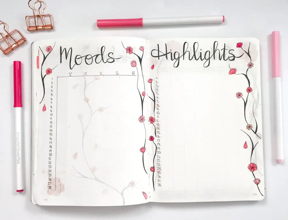 bullet journal mood tracker