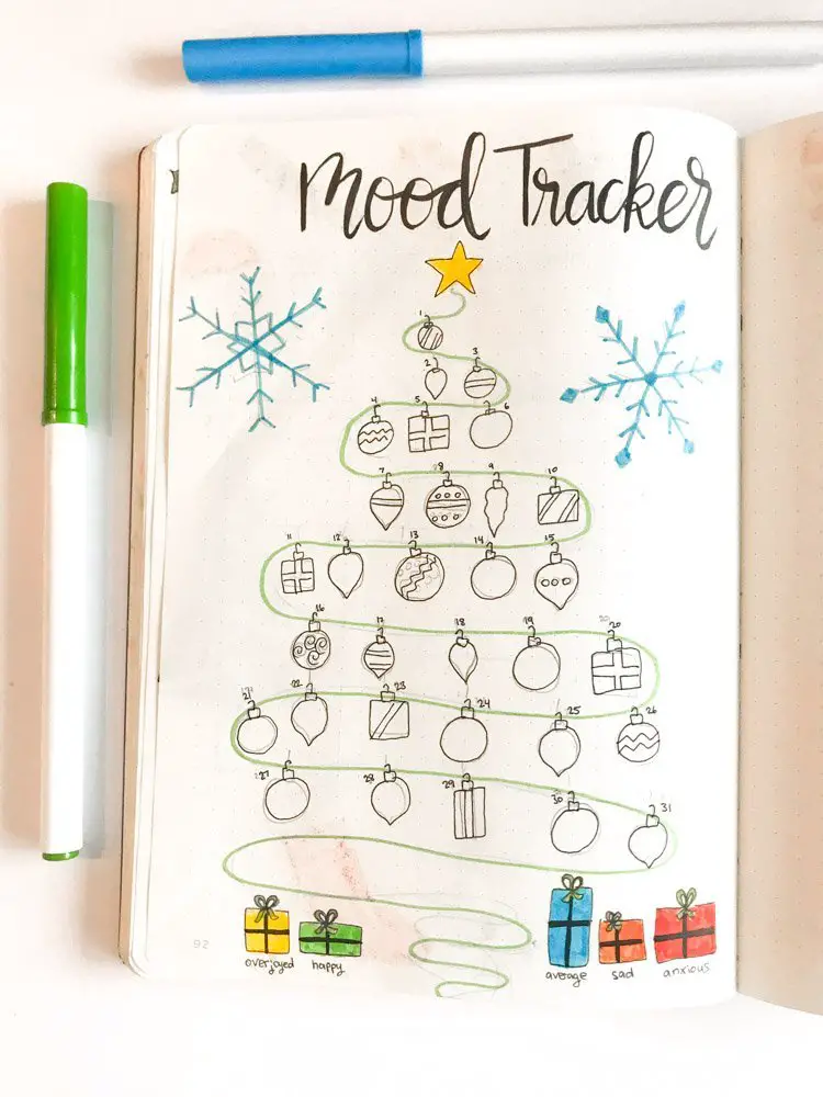 december bullet journal mood tracker - Andrea Peacock