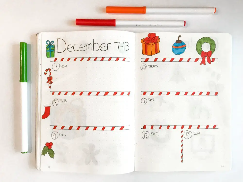 December Bullet Journal Spread  Christmas Holiday Themed – The AnderKat  Shop