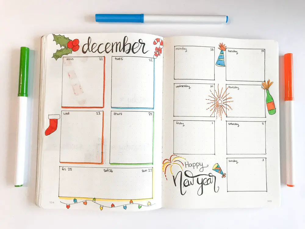 December Bullet Journal Setup: Christmas Theme - Andrea Peacock