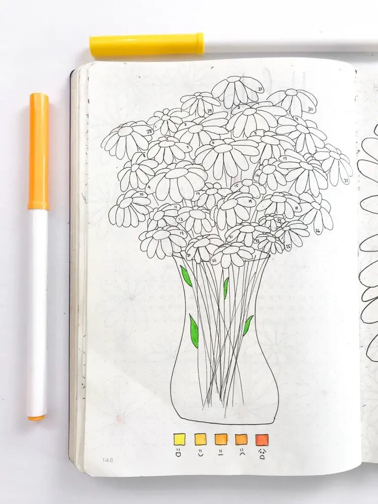 daisy theme bullet journal mood tracker