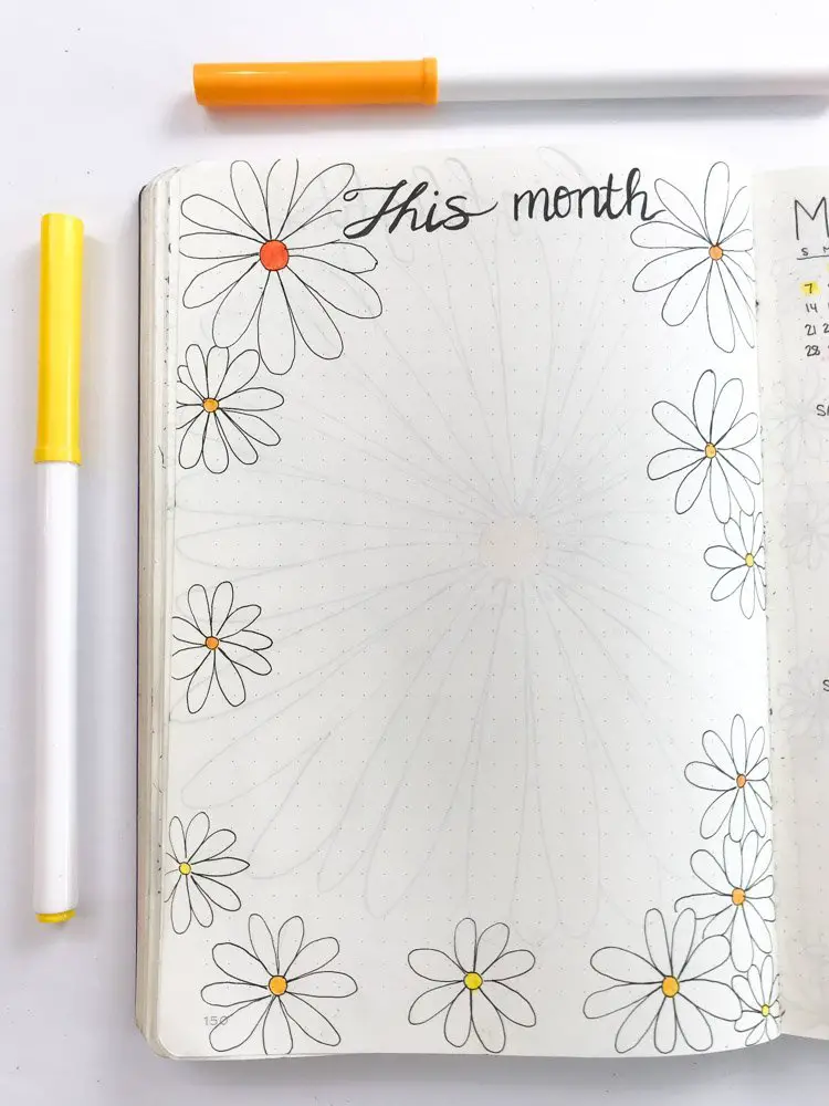 bullet journal monthly brain dump page