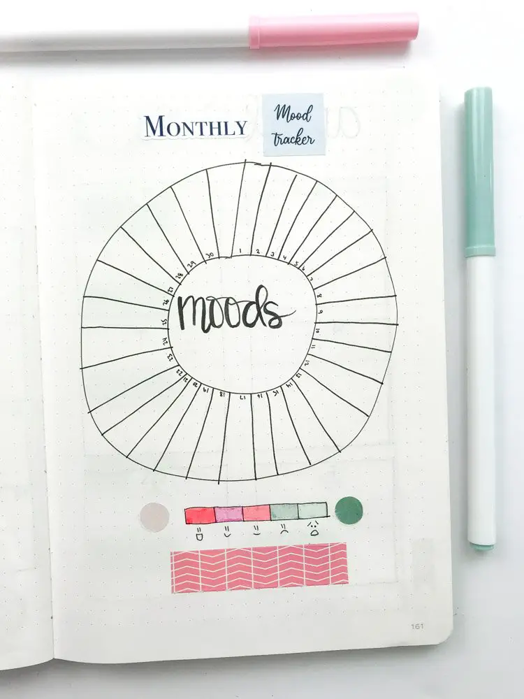 minimal bullet journal mood tracker