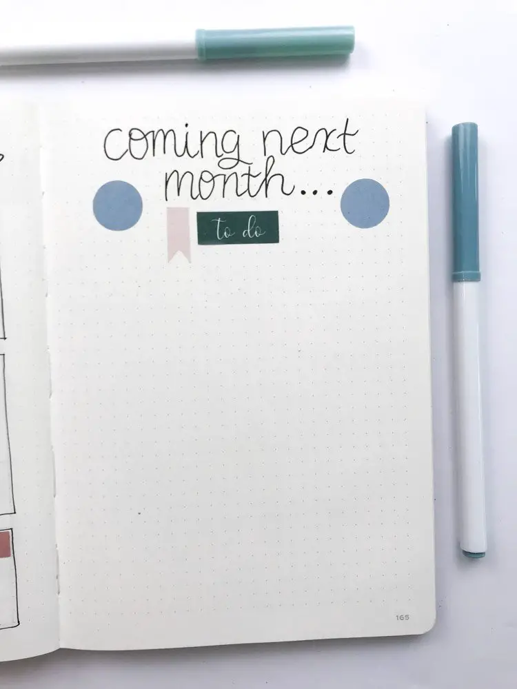 minimal bullet journal monthly page