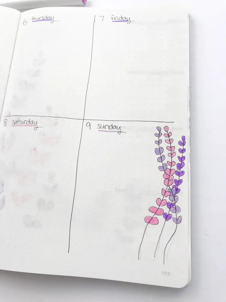 Lavender Theme Bullet Journal Setup: May 2021 - Andrea Peacock