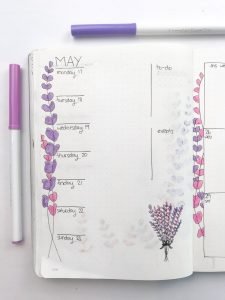 Lavender Theme Bullet Journal Setup: May 2021 - Andrea Peacock