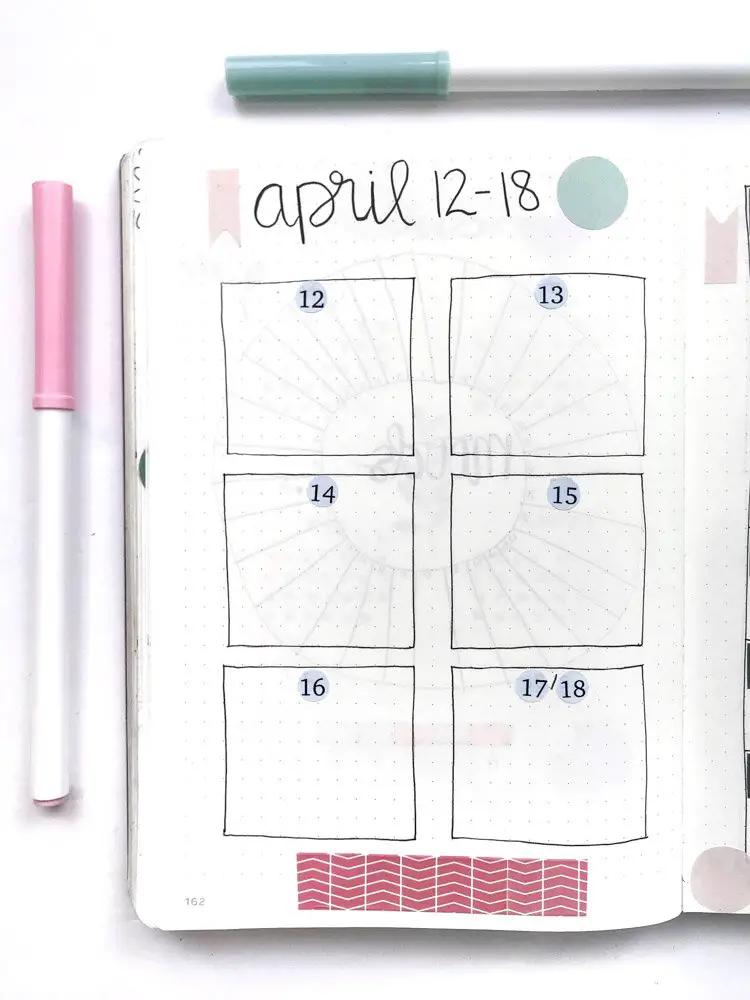 minimal bullet journal weekly spread