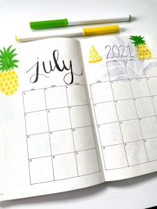 Pineapple Theme Bullet Journal: July 2021 - Andrea Peacock