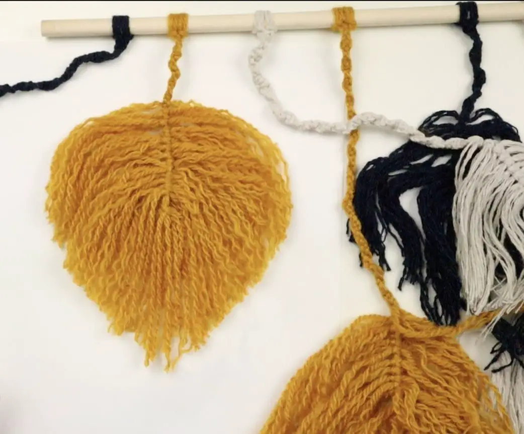 macrame leaf diy tutorial