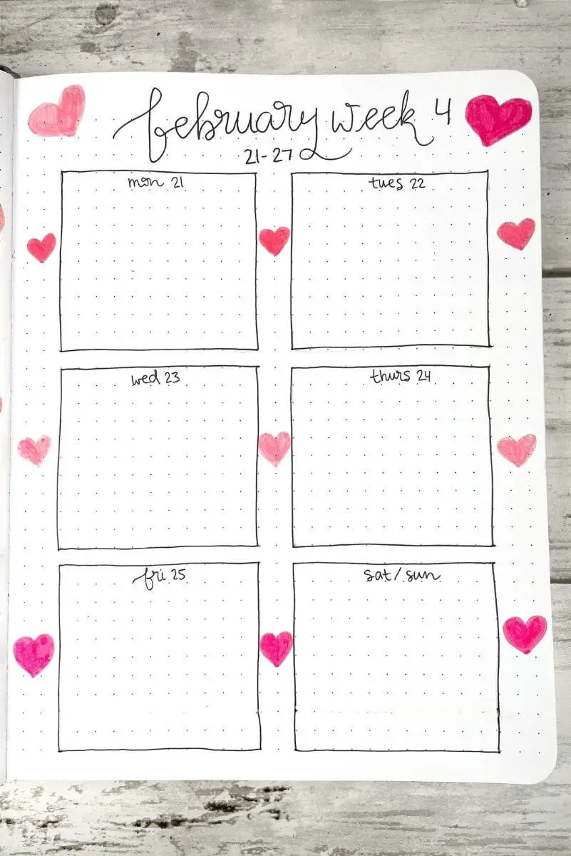 February 2022 bullet journal setup, plan with me