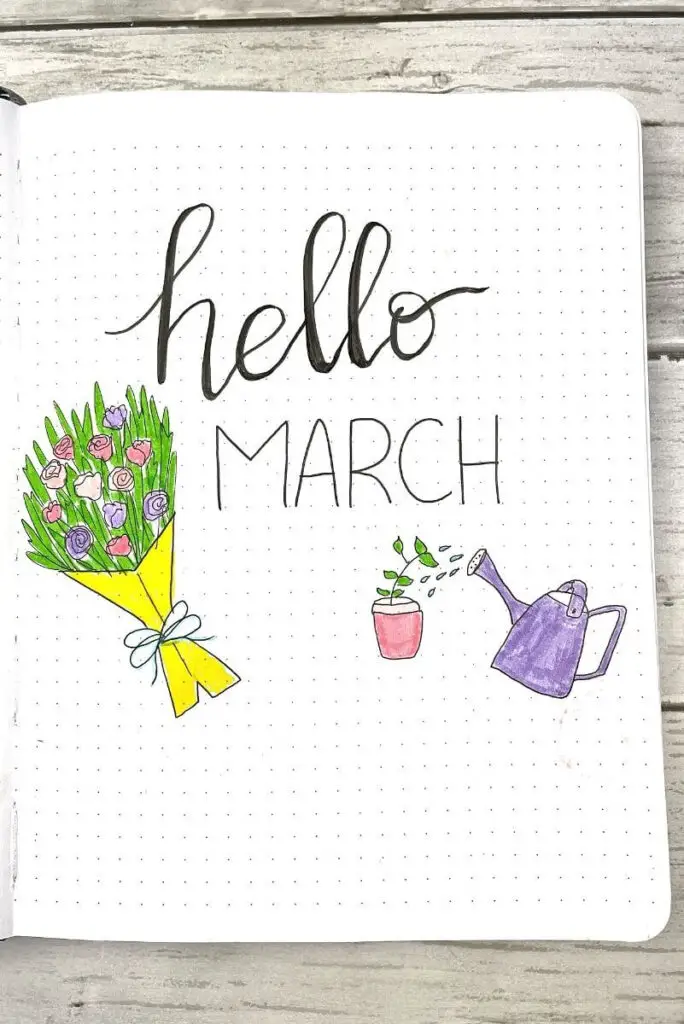 March 2022 Bullet Journal Setup: Flower Market Theme - Andrea Peacock