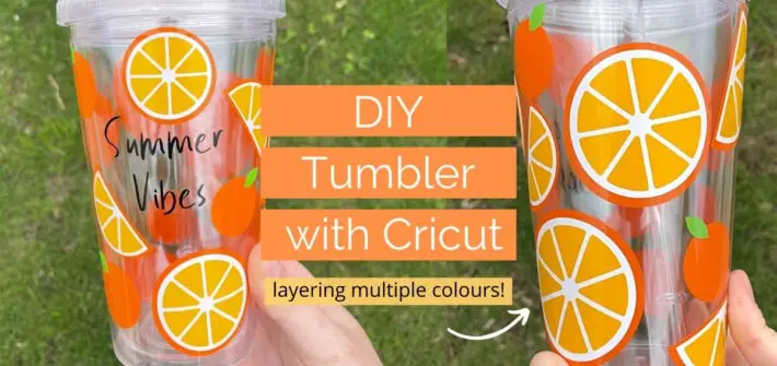 DIY Tumbler with Cricut layering multiple colours