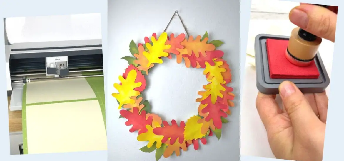 DIY Fall Paper Leaf Wreath with Cricut - Andrea Peacock